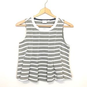 ANTHROPOLOGIE Striped Pleated Cropped Tank Top